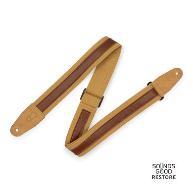 LEVY'S MC2CG-TAN-TAN Cotton Combo Guitar Strap – Tan Cotton with Tan Leather Strip