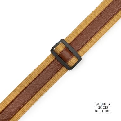 LEVY'S MC2CG-TAN-TAN Cotton Combo Guitar Strap – Tan Cotton with Tan Leather Strip