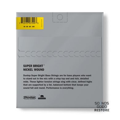 DUNLOP DBSBN40100 SUPER BRIGHT NICKEL (40-100)