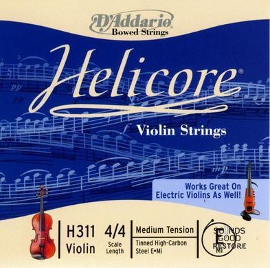 D'ADDARIO HELICORE VIOLIN SINGLE E STRING 4/4 Scale Medium Tension