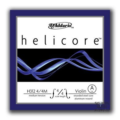 D'ADDARIO HELICORE VIOLIN SINGLE A STRING 4/4 Scale Medium Tension