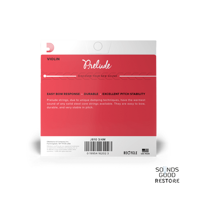 D'ADDARIO PRELUDE VIOLIN STRING SET 3/4 Scale Medium Tension