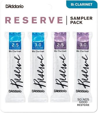 D'ADDARIO Reserve Reed Sampler Pack Filed - Bb Clarinet #2.5/3.0