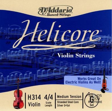 D'ADDARIO HELICORE VIOLIN SINGLE G STRING 4/4 Scale Medium Tension