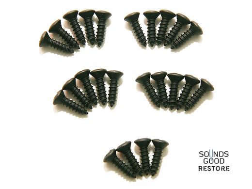 DIMARZIO GH1000BK PICKGUARD / BACKPLATE SCREWS - SET OF 24 (BLACK)