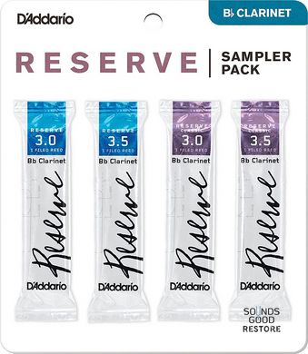 D'ADDARIO Reserve Reed Sampler Pack Filed - Bb Clarinet #3.0/3.5