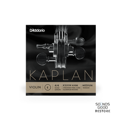 D'ADDARIO KAPLAN VIOLIN Non-Whistling Aluminum Wound E String 4/4 Scale Medium Tension