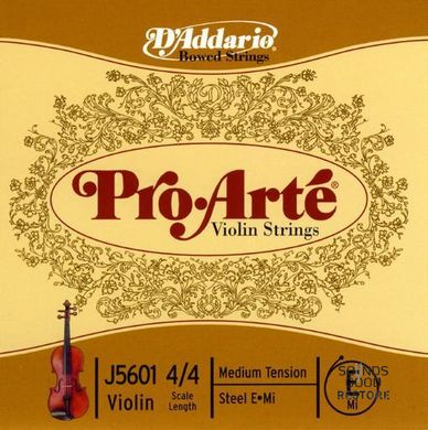 D'ADDARIO PRO-ARTÉ VIOLIN SINGLE E STRING 4/4 Scale Medium Tension