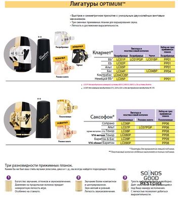 Лігатура для сопрано-саксофона Vandoren LC06P Optimum