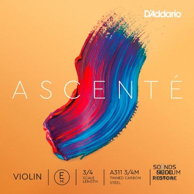 D'ADDARIO ASCENTÉ VIOLIN SINGLE E STRING 3/4 Scale Medium Tension