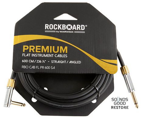 ROCKBOARD Premium Flat Instrument Cable, Straight/Angled (600 cm)