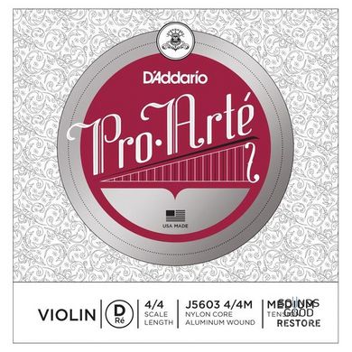 D'ADDARIO PRO-ARTÉ VIOLIN SINGLE D STRING 4/4 Scale Medium Tension