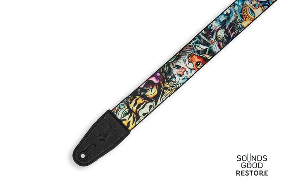 LEVY'S MP2TAT-003 2″ Tattoo Series Poly Guitar Strap - New School