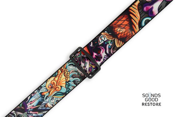 LEVY'S MP2TAT-003 2″ Tattoo Series Poly Guitar Strap - New School