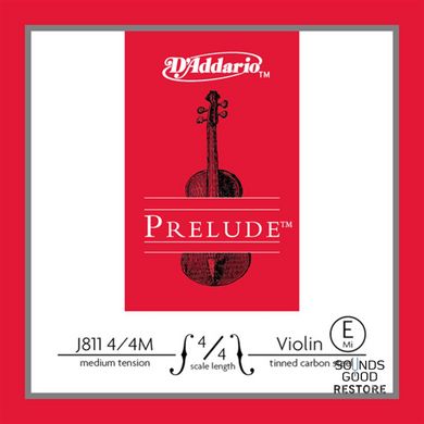 D'ADDARIO PRELUDE VIOLIN SINGLE E STRING 4/4 Scale Medium Tension