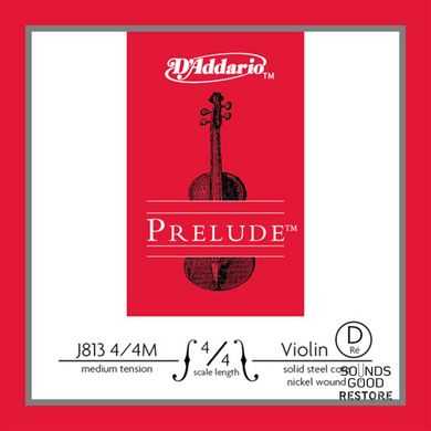 D'ADDARIO PRELUDE VIOLIN SINGLE D STRING 4/4 Scale Medium Tension