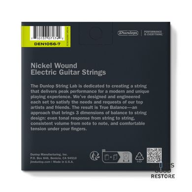 DUNLOP DEN1056 NICKEL WOUND ELECTRIC GUITAR STRINGS 10-56 | 7-STRING