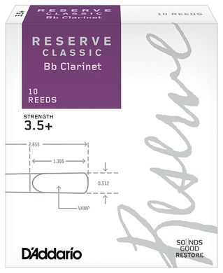 D'ADDARIO Reserve Classic Bb Clarinet #3.5+ - 10 Pack